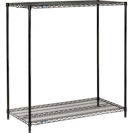 Black Epoxy, 2 Tier, Wire Shelving Starter Unit, 36W X 14D X 34H